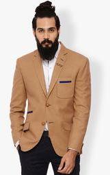 Invern By Monteil Khaki Solid Blazer Men