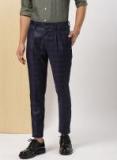 Invictus Black Checked Slim Fit Regular Trouser Men