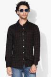 Invictus Black Regular Fit Checked Casual Shirt Men