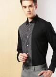 Invictus Black Slim Fit Striped Casual Shirt Men