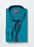 Invictus Blue & Green Slim Fit Self Design Formal Shirt Men