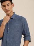 Invictus Blue Slim Fit Checked Casual Shirt Men