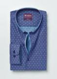 Invictus Blue Slim Fit Self Design Formal Shirt Men