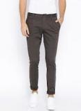 Invictus Brown Slim Fit PrintedTrousers Men