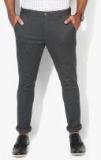 Invictus Charcoal Printed Slim Fit Regular Trouser Men