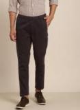 Invictus Coffee Brown Slim Fit Solid Cropped Regular Trousers Men