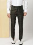 Invictus Green Checked Slim Fit Regular Trouser Men