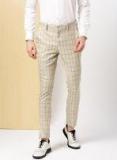 Invictus Grey Checked Slim Fit Regular Trouser Men