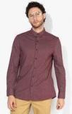 Invictus Maroon Regular Fit Printed Casual Shirt Men