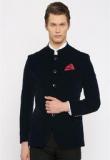 Invictus Navy Blue Solid Blazer Men