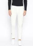 Invictus Off White Slim Fit Solid Regular Trousers Men