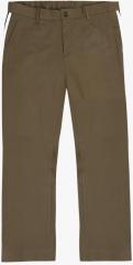 Invictus Olive Slim Fit Self Design Smart Casual Regular Trouser men