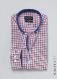 Invictus Red & Blue Checked Slim Fit Linen Formal Shirt Men