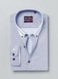 Invictus White & Navy Printed Slim Fit Formal Shirt Men