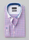 Invictus White & Pink Slim Fit Checked Semiformal Shirt Men