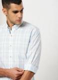 Invictus White Slim Fit Checked Casual Shirt men