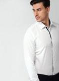 Invictus White Slim Fit Solid Formal Shirt Men