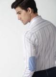 Invictus White Striped Slim Fit Formal Shirt Men