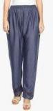 Ishin Blue Solid Regular Fit Palazzos women