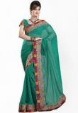 Ishin Green Embellished Saree Women