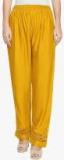 Ishin Mustard Solid Regular Fit Palazzos Women