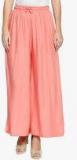 Ishin Peach Solid Regular Fit Palazzos Women