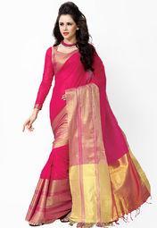 Ishin Red Printed Sarees Women