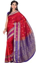 Ishin Red Sarees Women