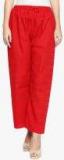 Ishin Red Self Design Regular Fit Palazzos Women