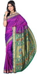 Ishin Violet Indigo Sarees Women