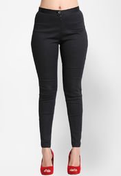 Iti Black Solid Jeggings women