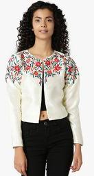 Iti Off White Embroidered Jecket Women