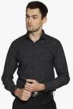 Ivoc Black Smart Slim Fit Printed Formal Shirt Men