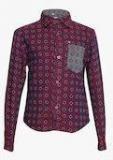 Ivoc Magenta Printed Slim Fit Casual Shirt Boys