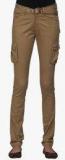 Ixia Khaki Solid Cargo Pants women