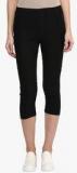 Izabel London By Pantaloons Black Solid Capris women