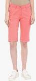 Izabel London By Pantaloons Orange Solid Cotton Spandex Capris women