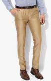 J Hampstead Khaki Solid Slim Fit Formal Trouser Men