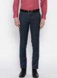 J Hampstead Navy Lean Slim Fit Solid Formal Trousers Men