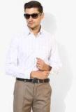 J Hampstead White Checked Slim Fit Formal Shirt Men