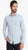 Jack & Jones Aqua Blue Solid Slim Fit Casual Shirt Men