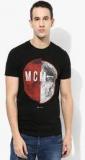 Jack & Jones Black Printed Round Neck T Shirt Men