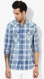 Jack & Jones Blue Checked Slim Fit Casual Shirt men