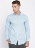 Jack & Jones Blue Self Design Slim Fit Casual Shirt Men