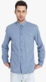 Jack & Jones Blue Solid Slim Fit Casual Shirt men