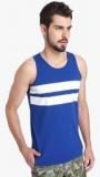 Jack & Jones Blue Solid Slim Fit Round Neck Vest men