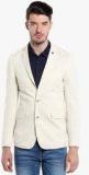 Jack & Jones Cream Solid Regular Fit Blazer men