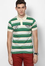 Jack & Jones Green Solids Polo T Shirts Men