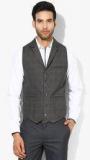 Jack & Jones Grey Solid Slim Fit Waistcoats men