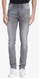 Jack & Jones Grey Washed Low Rise Skinny Fit Jeans Men